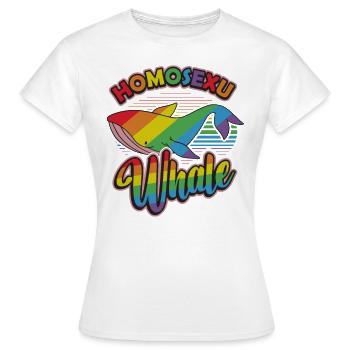 Gay Whale Rainbow Whale Lgbt - T-shirt Femme - blanc - Devant - AI Model Female 172 dark (172cm)