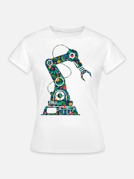 Robot Robotics Engineer Flower - Frauen T-Shirt - Weiß