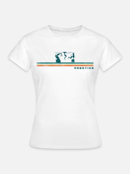 Robot Robotics Engineer Retro - Frauen T-Shirt - Weiß