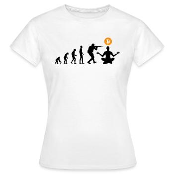 Évolution du Bitcoin - T-shirt Femme - blanc - Devant - AI Model Female 172 dark (172cm)
