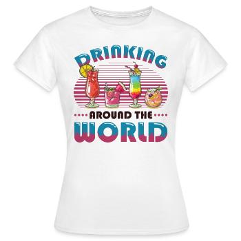 Weltreise Trinken Rund Um Die Welt - Frauen T-Shirt - Weiß - Vorne - AI Model Female 172 dark (172cm)