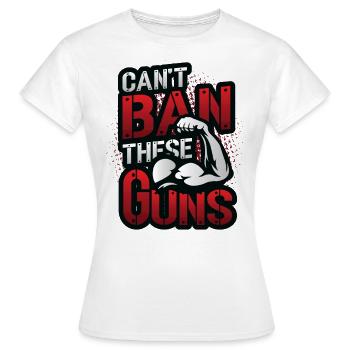 Impossible d’interdire ces armes, biceps, muscle, musculation - T-shirt Femme - blanc - Devant - AI Model Female 172 dark (172cm)