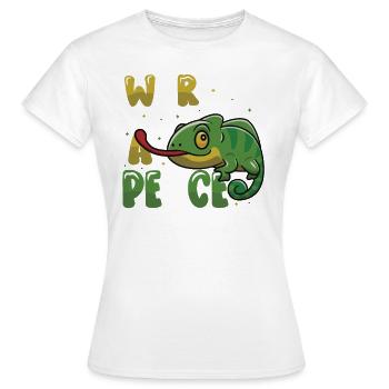 Peace Cameleon, mouvement pour la paix - T-shirt Femme - blanc - Devant - AI Model Female 172 dark (172cm)