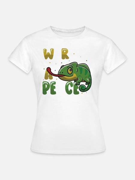 Friedens-Cameleon, Friedensbewegung - Frauen T-Shirt - Weiß