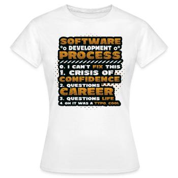 Software-Entwicklungsprozess, Programmierung - Frauen T-Shirt - Weiß - Vorne - AI Model Female 172 dark (172cm)