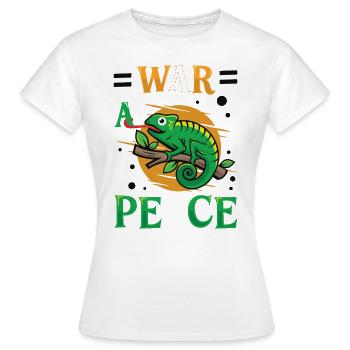 Friedens-Cameleon, Friedensbewegung - Frauen T-Shirt - Weiß - Vorne - AI Model Female 172 dark (172cm)