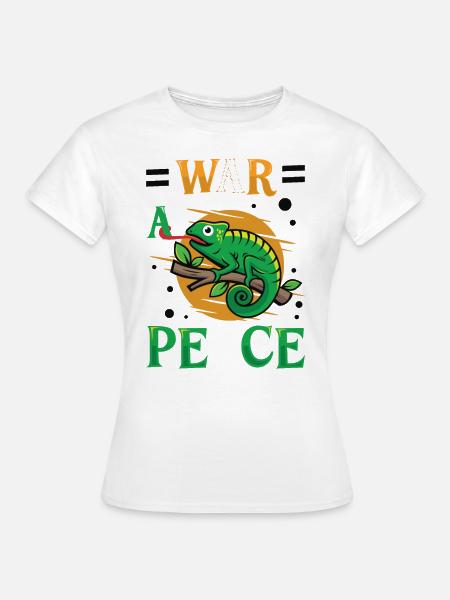 Friedens-Cameleon, Friedensbewegung - Frauen T-Shirt - Weiß