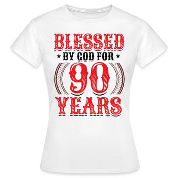 Religious by God for 90 years - Women's T-Shirt - white - Front - AI Model Female 172 dark (172cm)