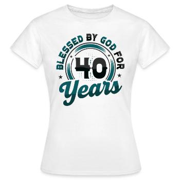 Religious by God for 40 years - Women's T-Shirt - white - Front - AI Model Female 172 dark (172cm)