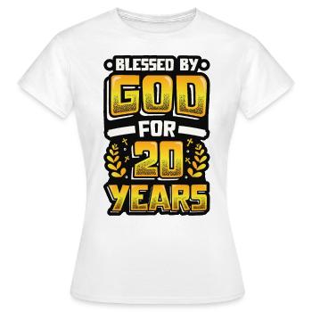 Religious by God for 20 years - Women's T-Shirt - white - Front - AI Model Female 172 dark (172cm)