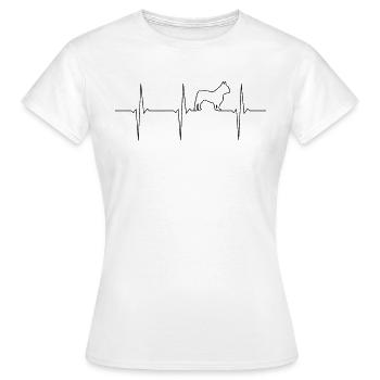 Battement de cœur ECG bouledogue français - T-shirt Femme - blanc - Devant - AI Model Female 172 dark (172cm)