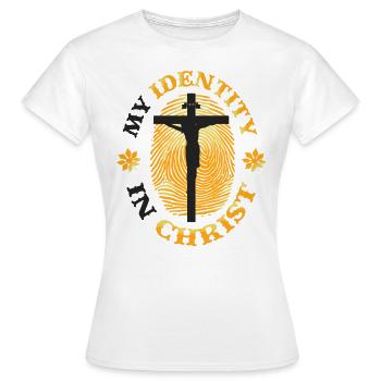 Mon identité en Christ, le christianisme - T-shirt Femme - blanc - Devant - AI Model Female 172 dark (172cm)
