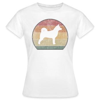 Rétro Shiba Inu Coucher de soleil - T-shirt Femme - blanc - Devant - AI Model Female 172 dark (172cm)