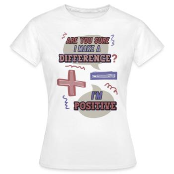 Minus- Und Pluszeichen, Mathe-Wortspiel - Frauen T-Shirt - Weiß - Vorne - AI Model Female 172 dark (172cm)