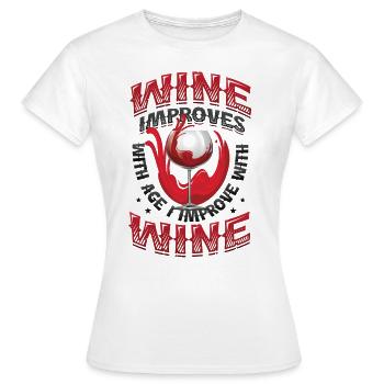 Le vin s’améliore avec l’âge - T-shirt Femme - blanc - Devant - AI Model Female 172 dark (172cm)