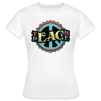 Enseigner la paix - T-shirt Femme - blanc - Devant - AI Model Female 172 dark (172cm)