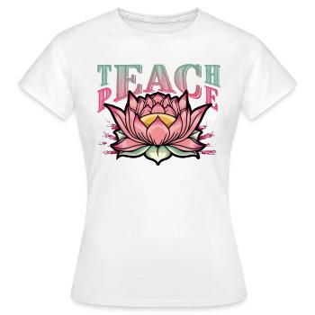Enseigner la paix - T-shirt Femme - blanc - Devant - AI Model Female 172 dark (172cm)