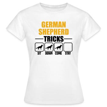 Astuces de berger allemand - T-shirt Femme - blanc - Devant - AI Model Female 172 dark (172cm)