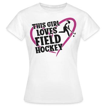 Hockey sur gazon Cette fille aime le terrain - T-shirt Femme - blanc - Devant - AI Model Female 172 dark (172cm)