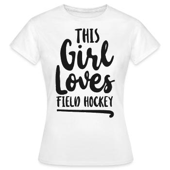 Hockey sur gazon Cette fille aime le terrain - T-shirt Femme - blanc - Devant - AI Model Female 172 dark (172cm)