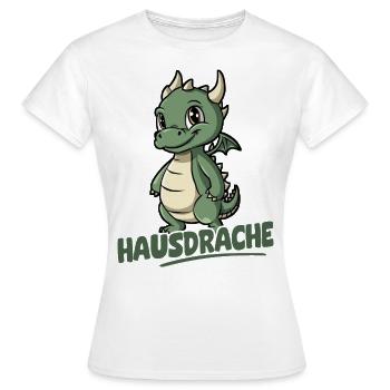 Hausdrache. Stark, Mutig und Unbesiegbar. Drache - Frauen T-Shirt - Weiß - Vorne - AI Model Female 172 dark (172cm)