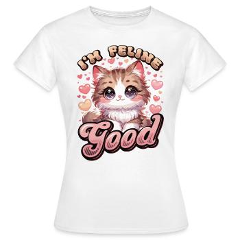 Drôle De Chat Dame, Chat Maman - T-shirt Femme - blanc - Devant - AI Model Female 172 dark (172cm)