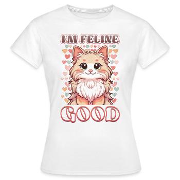 Drôle De Chat Dame, Chat Maman - T-shirt Femme - blanc - Devant - AI Model Female 172 dark (172cm)