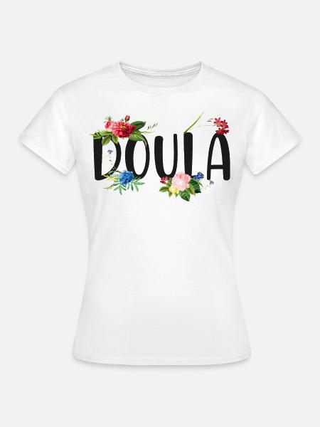 Doula Birth Worker Flower - T-shirt dam - vit