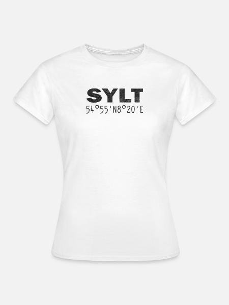 Sylt Koordinaten GPS - Frauen T-Shirt - Weiß