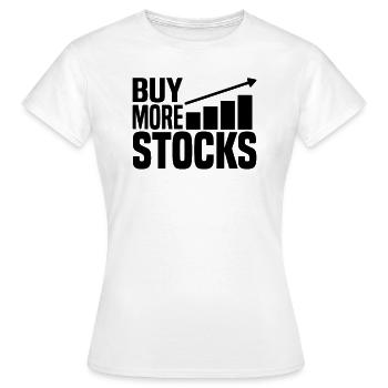 Buy more shares - Women's T-Shirt - white - Front - AI Model Female 172 dark (172cm)