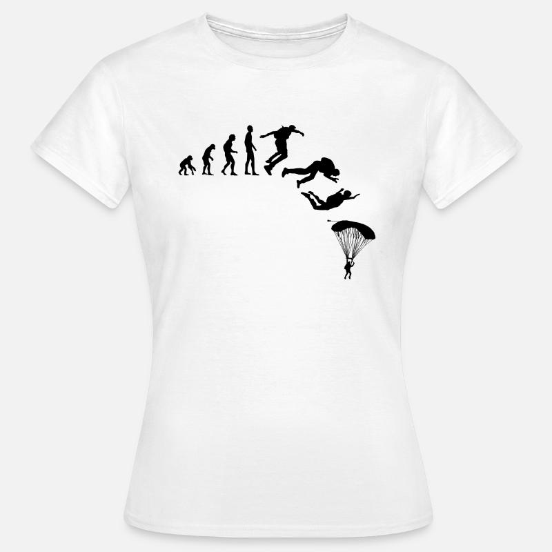 Fallschirm Evolution Gleitsprung Skydiving - Frauen T-Shirt - Weiß