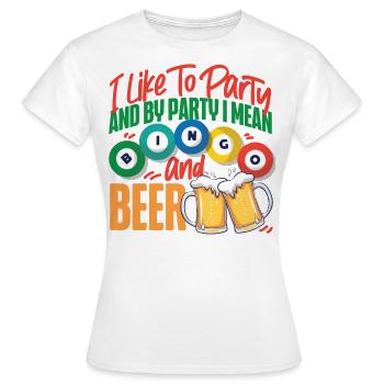 Joueur de bingo bière que j’aime faire la fête - T-shirt Femme - blanc - Devant - AI Model Female 172 dark (172cm)