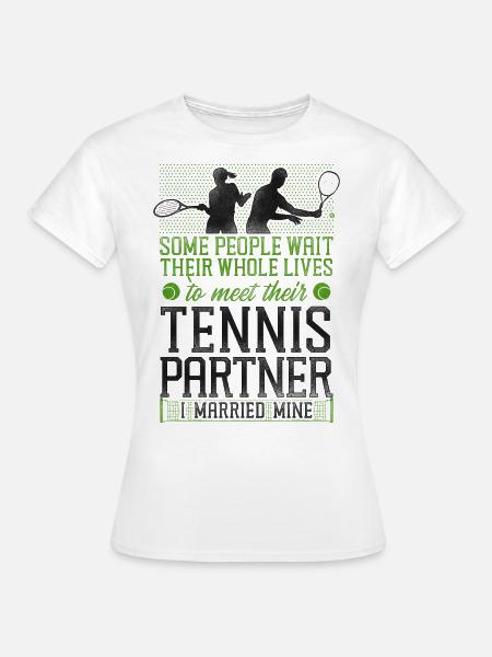 Funny Tennis Player Racket Husband - Frauen T-Shirt - Weiß