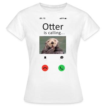 Otter Phone Display Otter Is - Women's T-Shirt - white - Front - AI Model Female 172 dark (172cm)