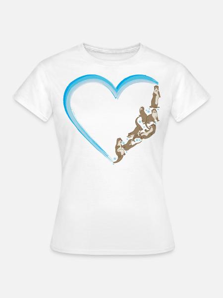 Otter Heart - Frauen T-Shirt - Weiß