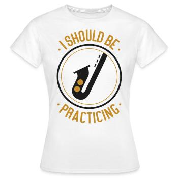 Saxophones que je devrais pratiquer - T-shirt Femme - blanc - Devant - AI Model Female 172 dark (172cm)