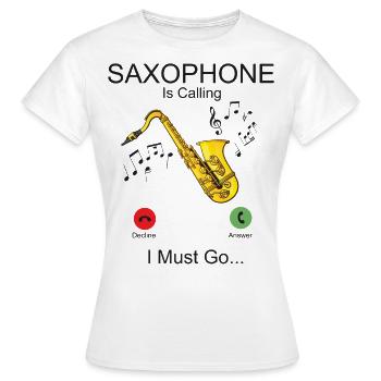 Saxophone Phone Display Saxophone - Frauen T-Shirt - Weiß - Vorne - AI Model Female 172 dark (172cm)