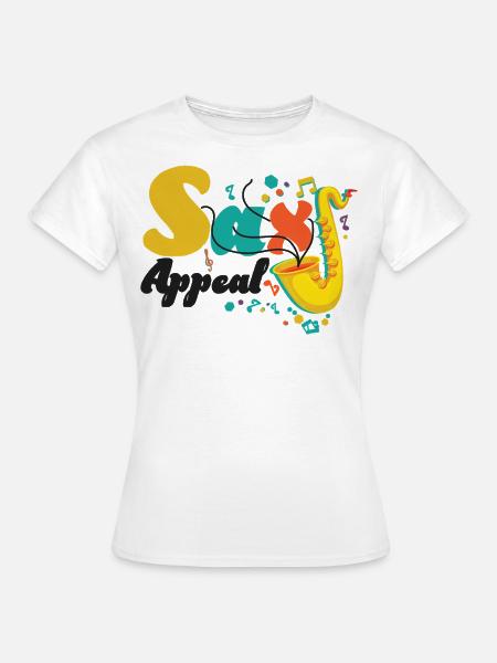 Saxophone Pun Sax Appeal - Frauen T-Shirt - Weiß