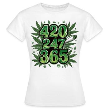 420 Lifestyle 247 365 - Women's T-Shirt - white - Front - AI Model Female 172 dark (172cm)