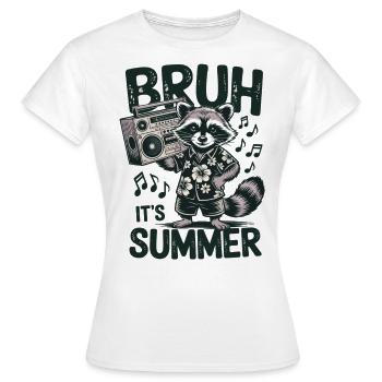 Cooler Waschbär mit Boombox - Frauen T-Shirt - Weiß - Vorne - AI Model Female 172 dark (172cm)