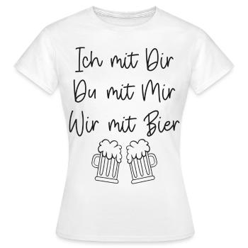 Spruch Sprüche Bier Paar Beziehung Partner Freund - Frauen T-Shirt - Weiß - Vorne - AI Model Female 172 dark (172cm)