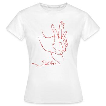 Just love, main dans la main - T-shirt Femme - blanc - Devant - AI Model Female 172 dark (172cm)
