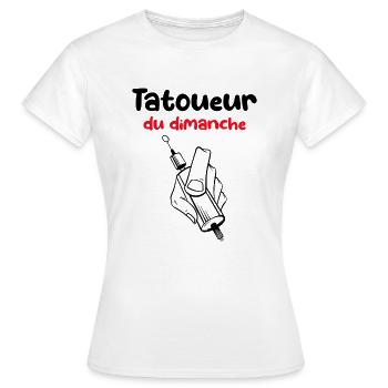 Tatoueur du dimanche - T-shirt Femme - blanc - Devant - AI Model Female 172 dark (172cm)