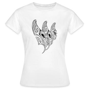 Triple plume ornementale / polynésien maori - T-shirt Femme - blanc - Devant - AI Model Female 172 dark (172cm)