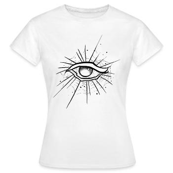 Oeil trash sketch - T-shirt Femme - blanc - Devant - AI Model Female 172 dark (172cm)