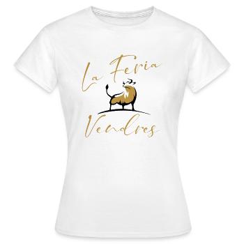 Feria de Vendres, fête populaire - T-shirt Femme - blanc - Devant - AI Model Female 172 dark (172cm)