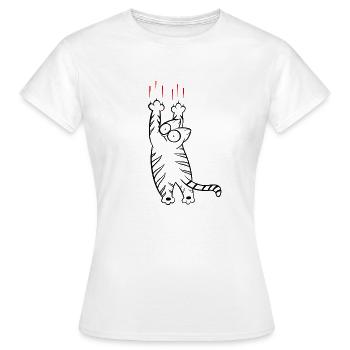Chat qui fait des bétises ! - T-shirt Femme - blanc - Devant - AI Model Female 172 dark (172cm)