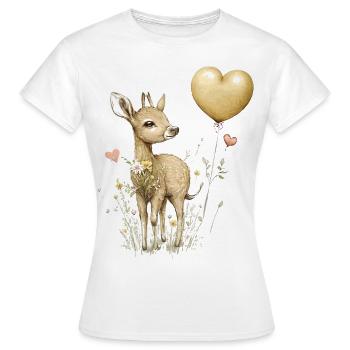Niedlicher Rehbock - Frauen T-Shirt - Weiß - Vorne - AI Model Female 172 dark (172cm)
