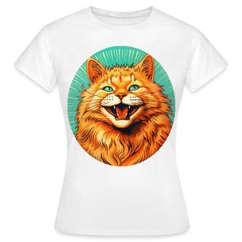 Funny kitty #cat - Women's T-Shirt - white - Front - AI Model Female 172 dark (172cm)