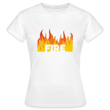 Feuer! - Frauen T-Shirt - Weiß - Vorne - AI Model Female 172 dark (172cm)